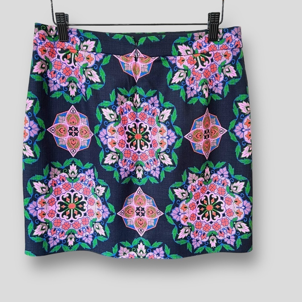 J Crew Basketweave Floral Skirt.